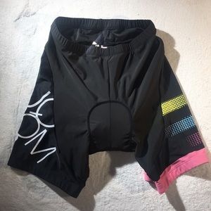 Beroy Mens Black Comfort Padded With Color 
Print Design Cyclist Shorts